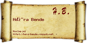 Héra Bende névjegykártya